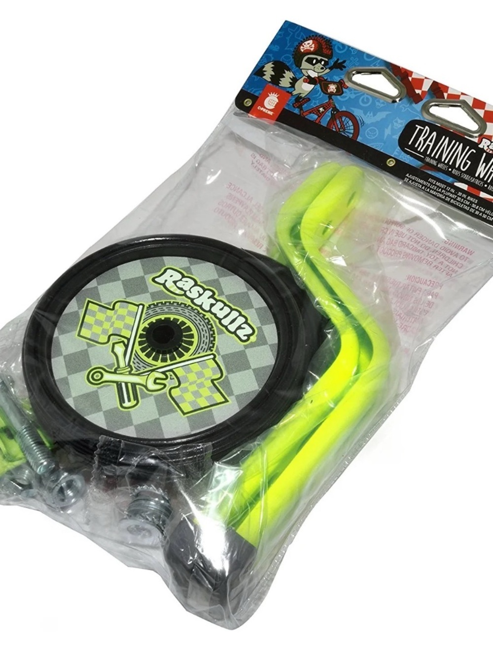 Raskullz Neon Yellow Training Wheels